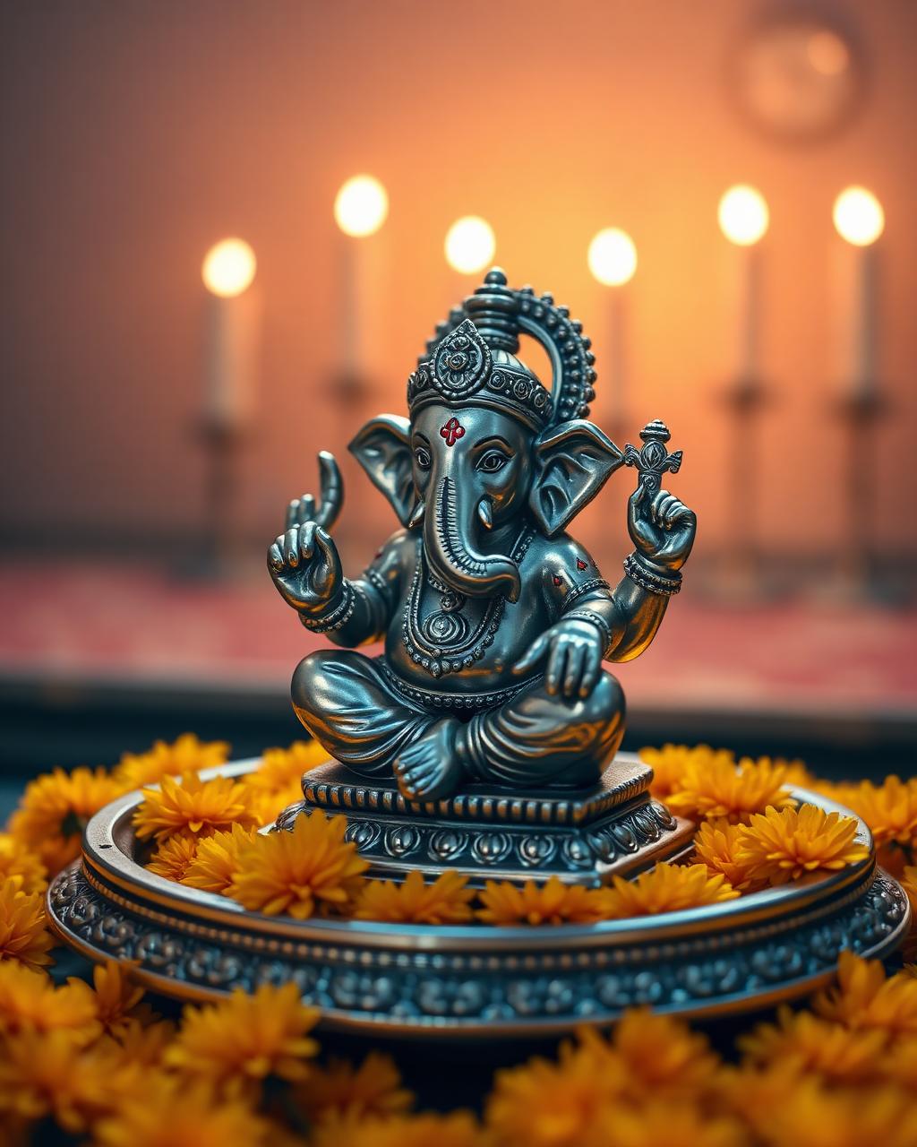 Silver Ganesh Idol